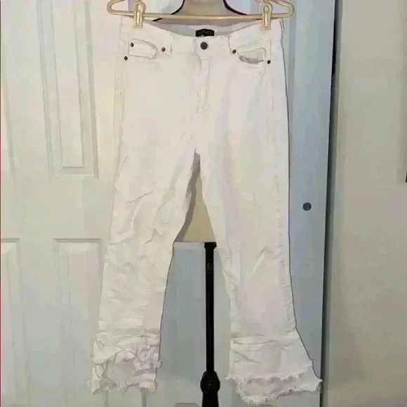 1. State Denim - 1 state white flared skinny jean